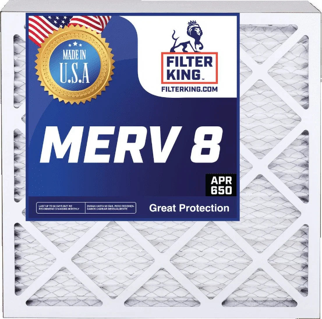 Filter King 15.5x24.5x1a Air Filter | 3-PACK | MERV 8 HVAC Pleated A/C Furnace Filters | MADE IN USA | Actual Size: 15.5 x 24.5 x .75"