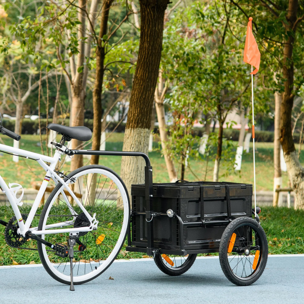 Aosom Bike Trailer Wagon with Removable Storage Box, No Bottom