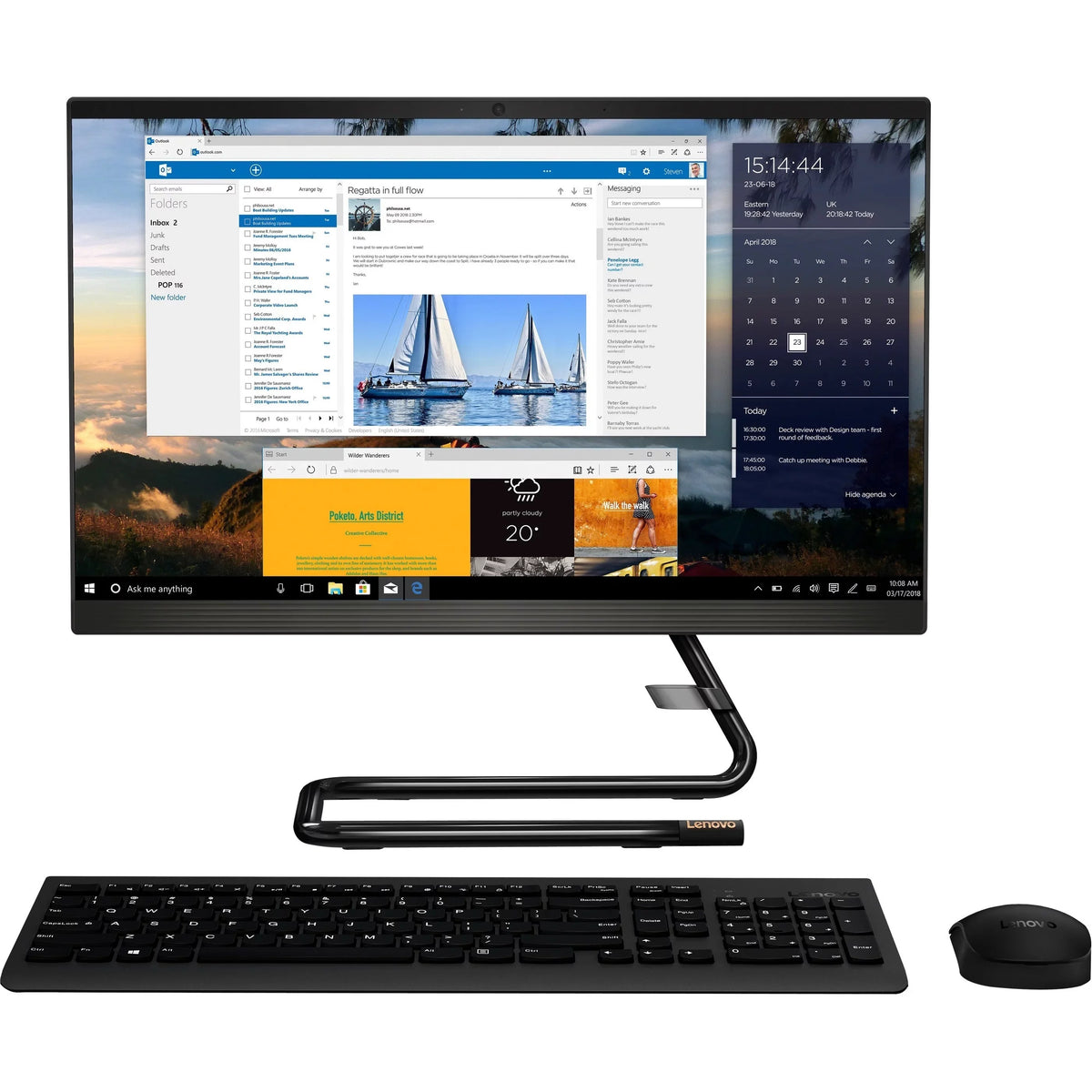IdeaCentre A340-24ICK F0ER0001US 23.8" All-in-One Computer -  Core i5-9400T 1.8GHz - 8GB RAM - 512GB SSD - 1920 x 1080 -  UHD Graphics 630 - Windows 10 Home - Black