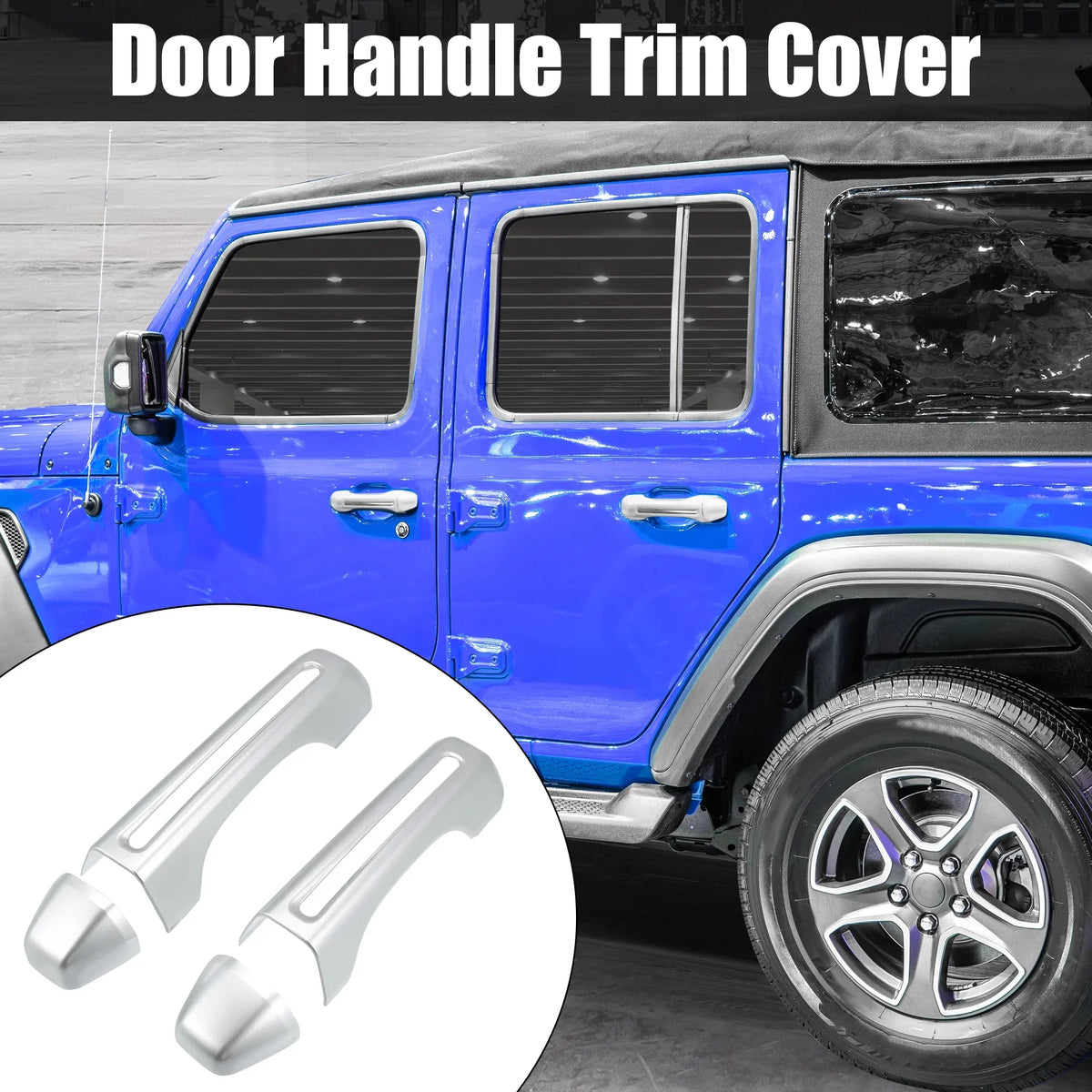 Silver Tone Door Handle Trim protector Kit and Tailgate Handle protector for Jeep Wrangler JL JLU  2 & 4 Doors 2018-2021