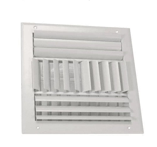 16"w X 16"h 4-Way Aluminum Curved Blade Adjustable Air Supply HVAC Diffuser - Full Control Vertical/Horizontal Airflow Direction - Vent Duct shield Outer Dimensions: 17.65"w X 17.65"h