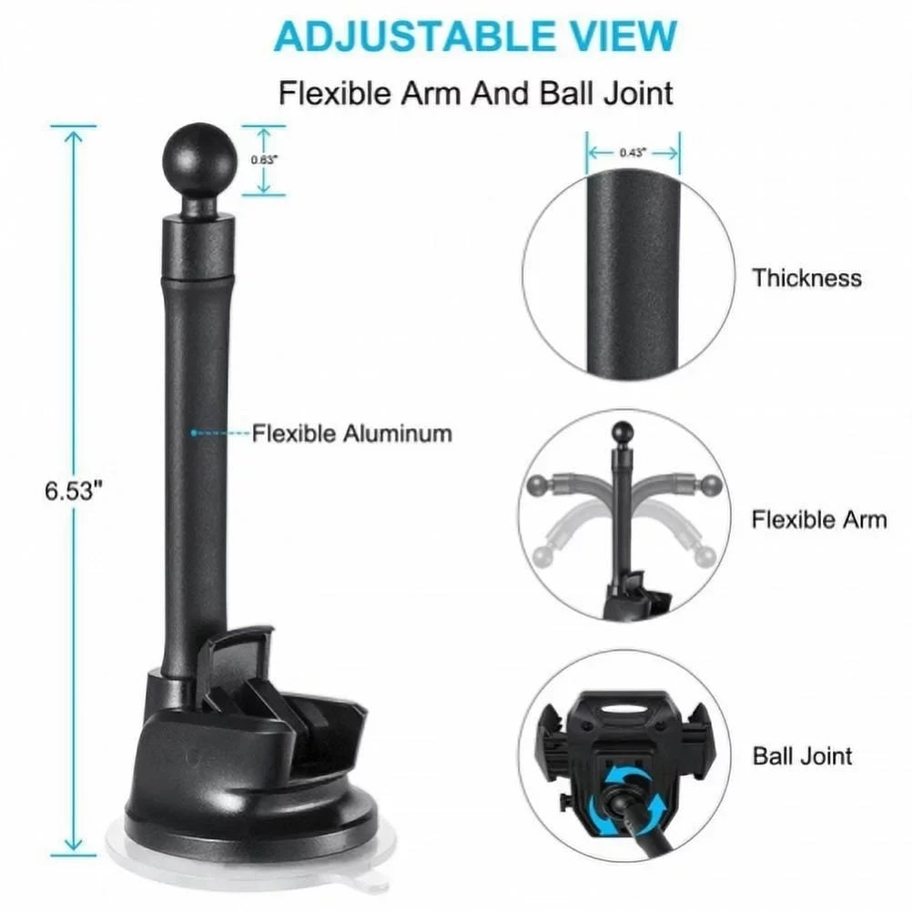 Holder Magnetic Car Mount Dash Windshield Gooseneck N7Q for Nubia Red Magic 3 / 3S - OnePlus 6, 6T, 7T, 7 Pro -  Phone 2 - RED Hydrogen One -  Galaxy Sky S9 Plus, S8 Plus S7