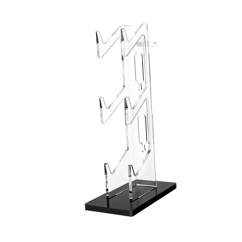 3 Tier Controller Bracket Gadget Non Slip Mat Durable Transparent Decoration Acrylic Headset Hanger for Game Desk Controller Accessories PS5 Black