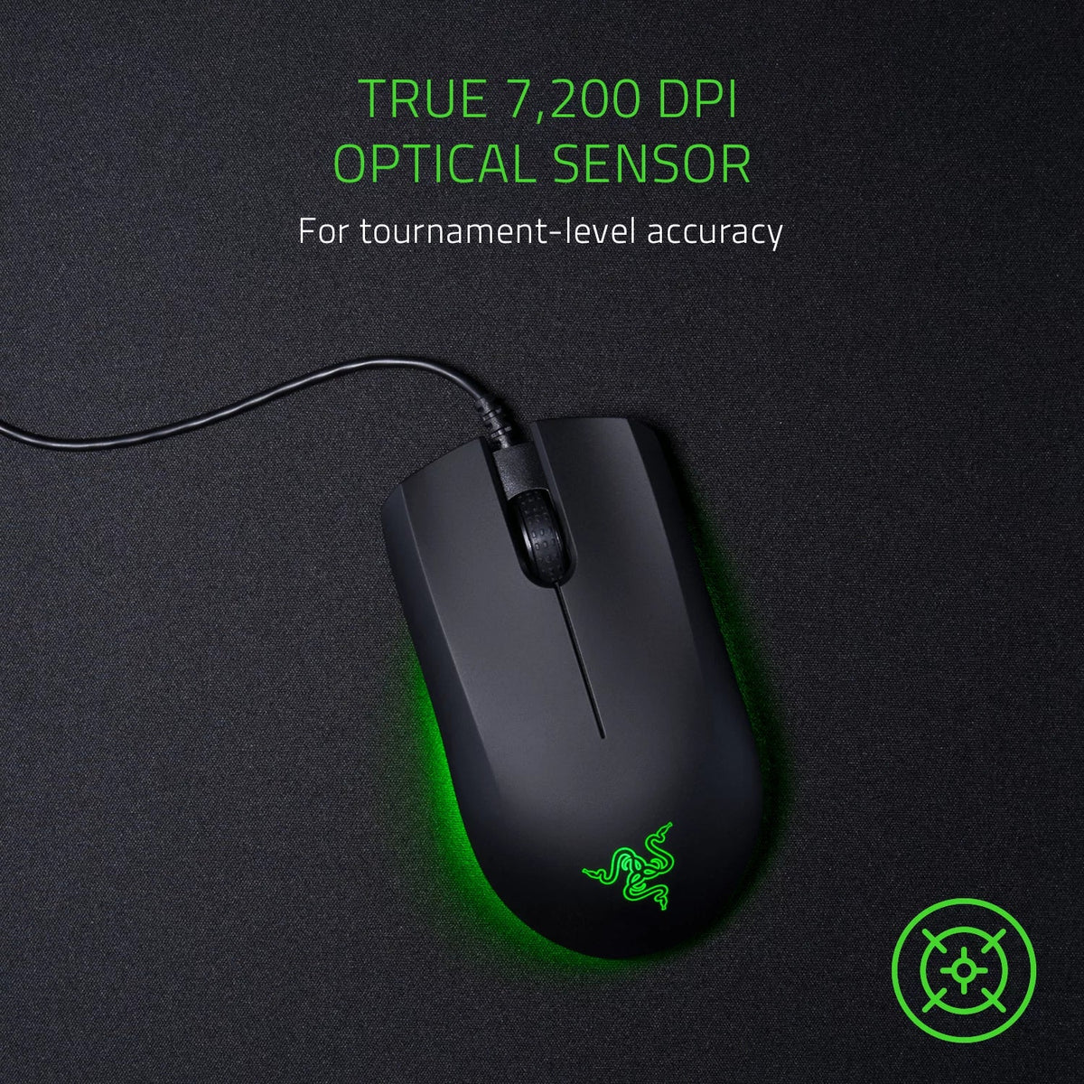 Abyssus Essential: True 7,200 DPI Optical Sensor - 3 Hyperesponse Buttons - Powered by  Chroma - Ambidextrous Ergonomic Gaming Mouse