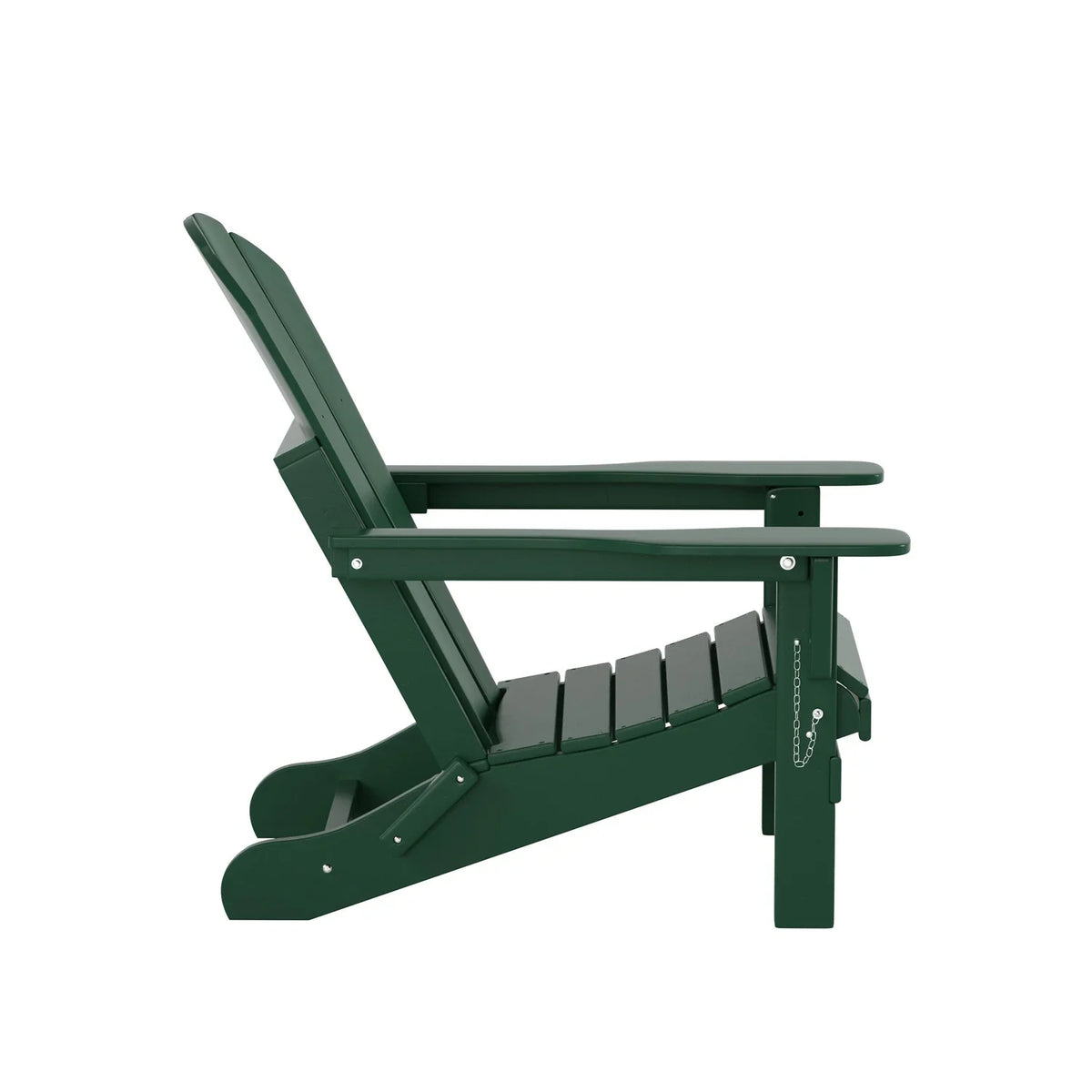 EXTRA PLATINUM Classic Outdoor Patio Folding Poly Adirondack Chairs (Set of 4), Dark Green