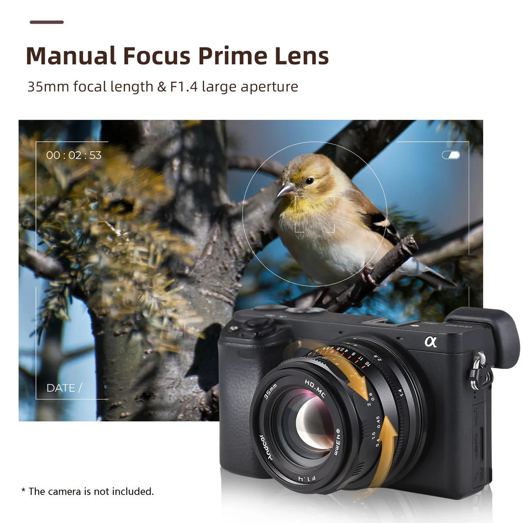 Dcenta Full Frame Camera Lens with Large Aperture Manual Focus for  A7/A7II/A7R/A7RII/A7S/A7SII/A6500/A6300