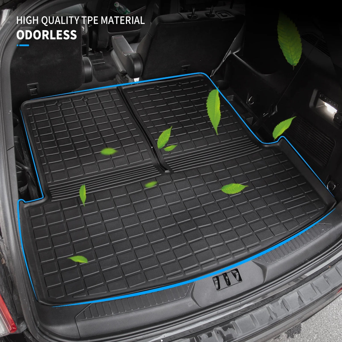 Fit 2020 2021 2022 2023  Explorer Cargo Liner TPE All atmospheric conditions Trunk Mat Back Seat wrap Protector for 6&7 Passenger Explorer Accessories (Trunk Mat with Backrest Mat)