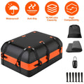 iMounTEK Car Rooftop Cargo Carrier Bag Large Travel Storage Bag 16 Cubic feet Waterproof Suv Luggage Storage Carriers Anti-Slip Mat Suit for All Vehicle, Black