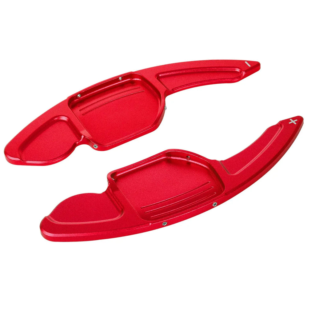 Xotic Tech Steering Wheel Paddle Shifter wrap Trim, CNC Aluminum Alloy, suitable With Audi A3 A4 A5 A6 A7 A8 S3 S4 S5 S6 S7 S8 RS3 RS6 Q3 Q5 SQ5 Q7 (Red)