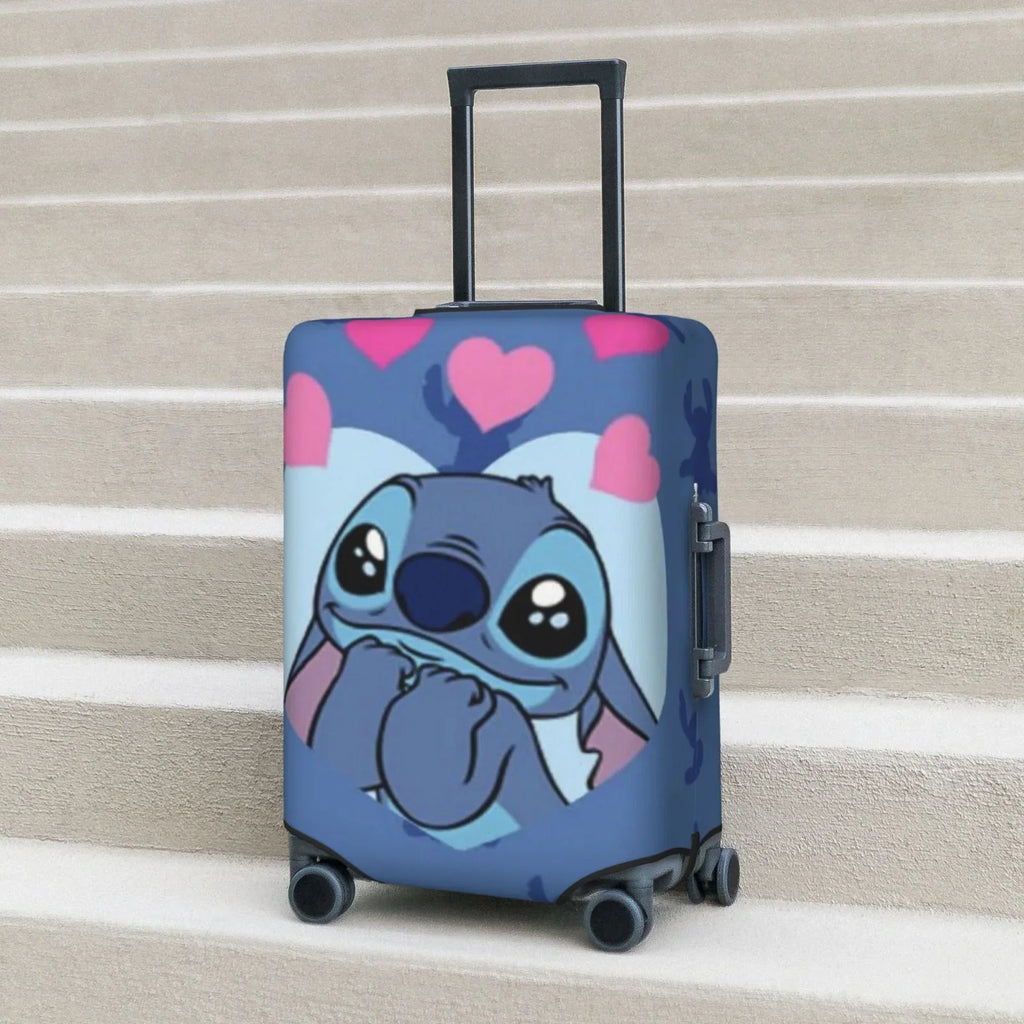 Stitch Heart Protective Suitcase protector Elastic Travel Luggage wrap Organizers Fits Large