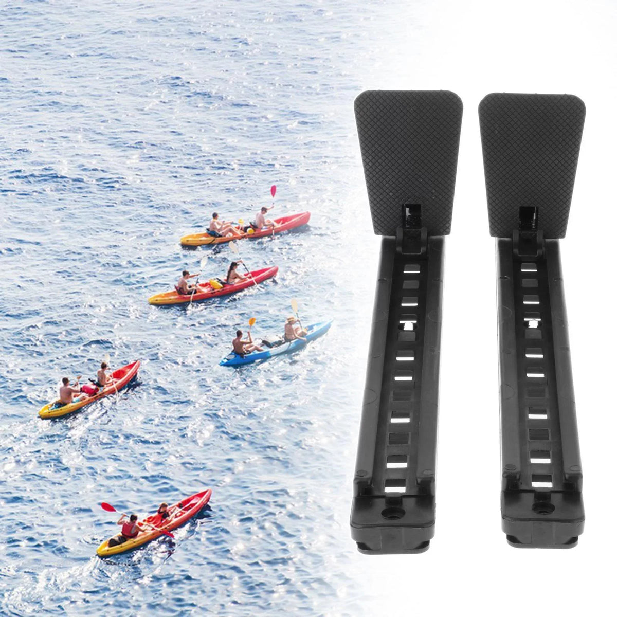 Kayak Foot Pegs 15 Inches Kayak Accessories Black Finish Replacement Pedals