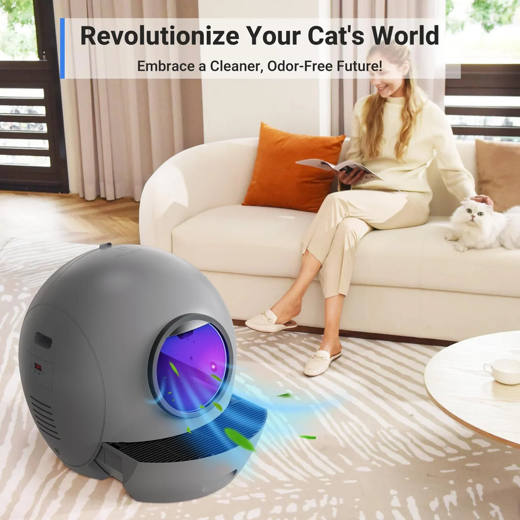 ELS PET Self Cleaning Cat Litter Box  Automatic Cat Litter Box for Multiple Cats APP Control [Upgraded Version]