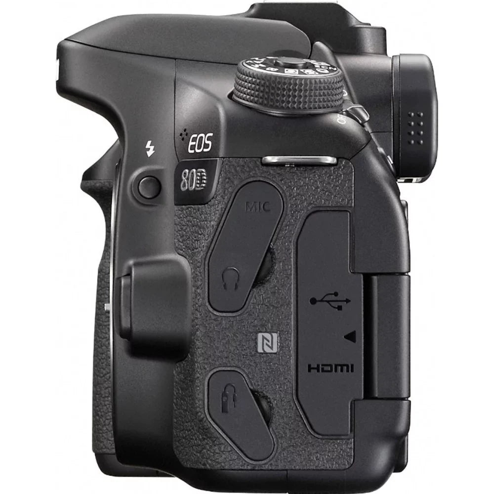 EOS 80D 24.2 MP CMOS Digital SLR Camera (Body) + Accessory Bundle 64GB SDXC Memory + DSLR Photo Bag + Wide Angle Lens + 2x Telephoto Lens + Flash + Remote + Tripod & More