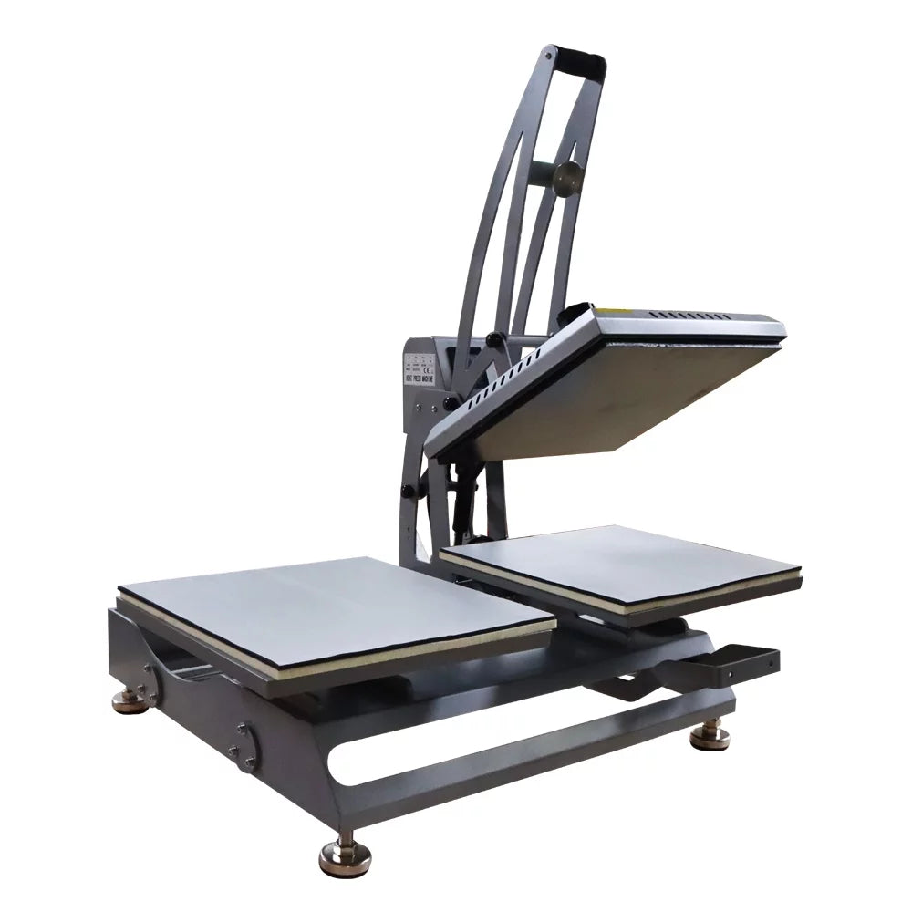 INTBUYING 15x15in Flat Heat Press Machine Double Station Magnetic Heat Sublimation Transfer Cloth Bag Printing