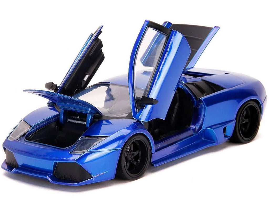 Jada 32279 1-24 Scale Lamborghini Murcielago LP640 Candy Hyper Spec Diecast Model Car, Blue