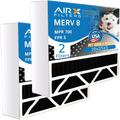 20x25x5 Air Filter Odor Eliminator Carbon Filter MERV 8 Comparable to MPR 700 & FPR 5 matching with Bryant Carrier FILXXCAR0020 2 Pack by AIRX FILTERS WICKED CLEAN AIR.