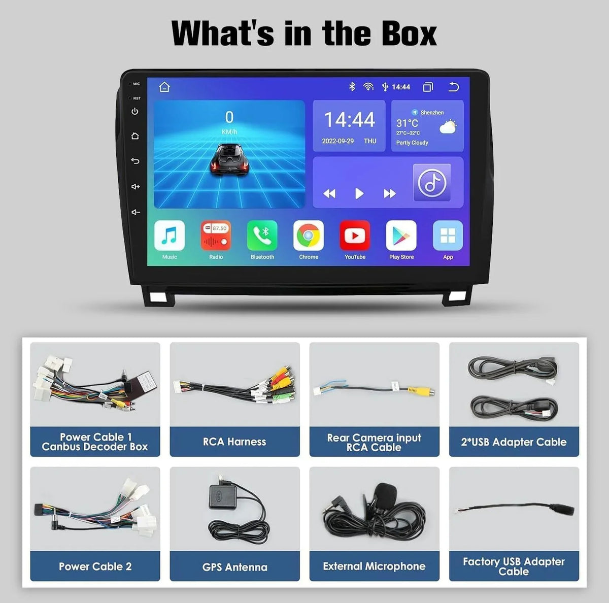Android 12 Car Stereo Radio for  Tundra (07-13) Sequoia (08-17), 4+32GB GPS Navigation 10.1 Inch QLED Touchscreen Carplay/Android Auto DSP +AHD Camera