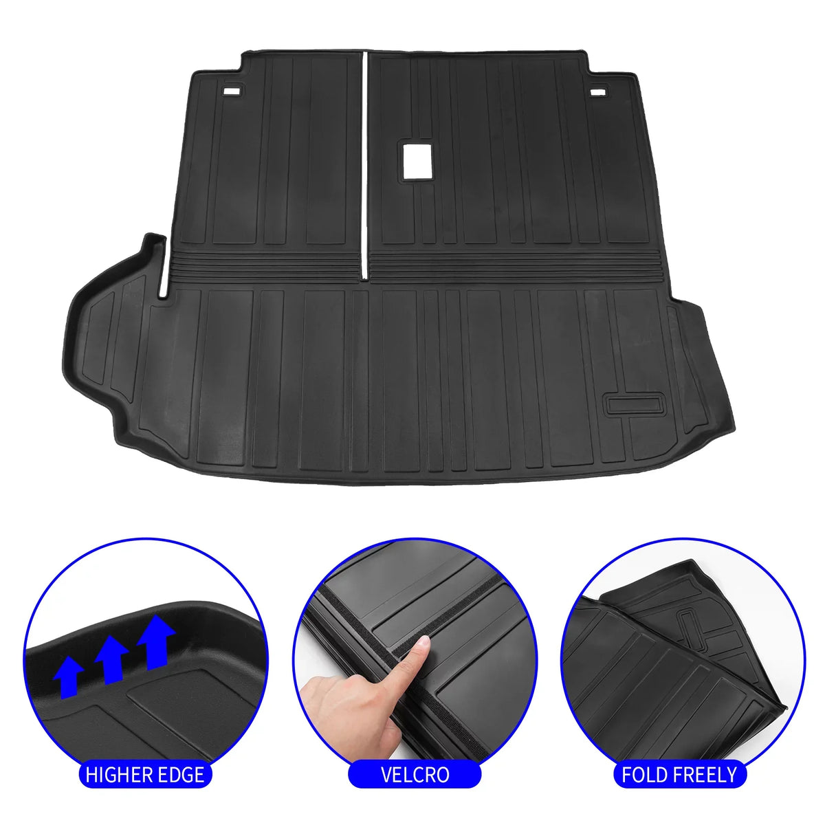 Cargo Mat appropriate with 2020-2024  Highlander Trunk Mat Cargo Liner TPE Back Seat wrap Protector 2022 7 Seats Highlander Accessories (2020-2023, Trunk Mat with Backrest Mat)