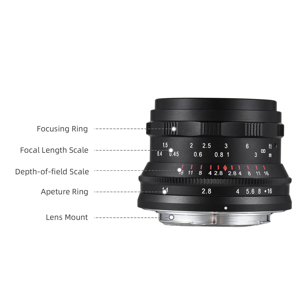 Dcenta Full Frame Camera Lens with Large Aperture Manual Focus for  A7/A7II/A7R/A7RII/A7S/A7SII/A6500/A6300