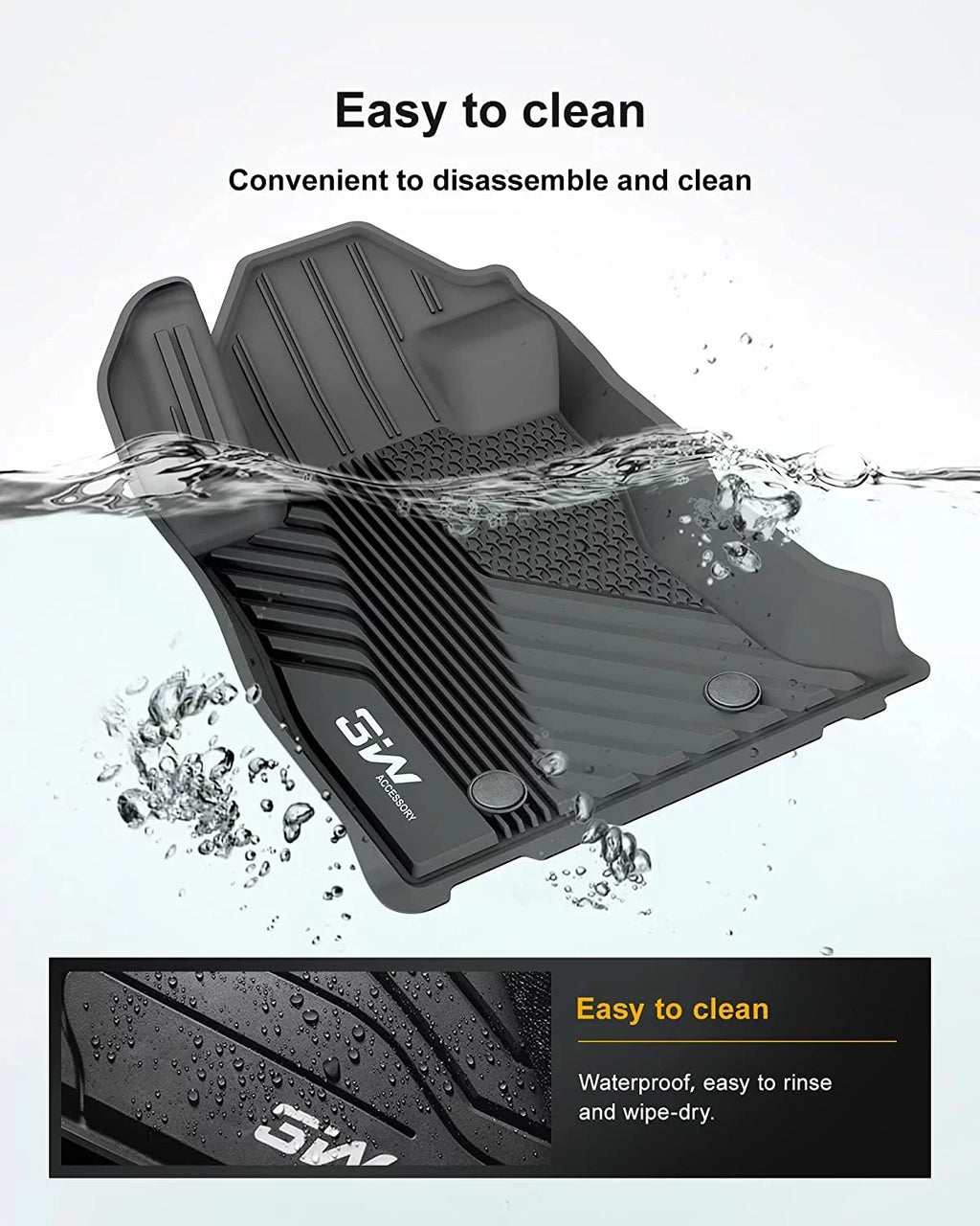 3W Floor Mats for Subaru Forester 2019-2023 TPE All elements Protection Custom Full Set Floor Liners Include 1st and 2nd Row Front & Rear, Automotive Floor Mats TPE Black