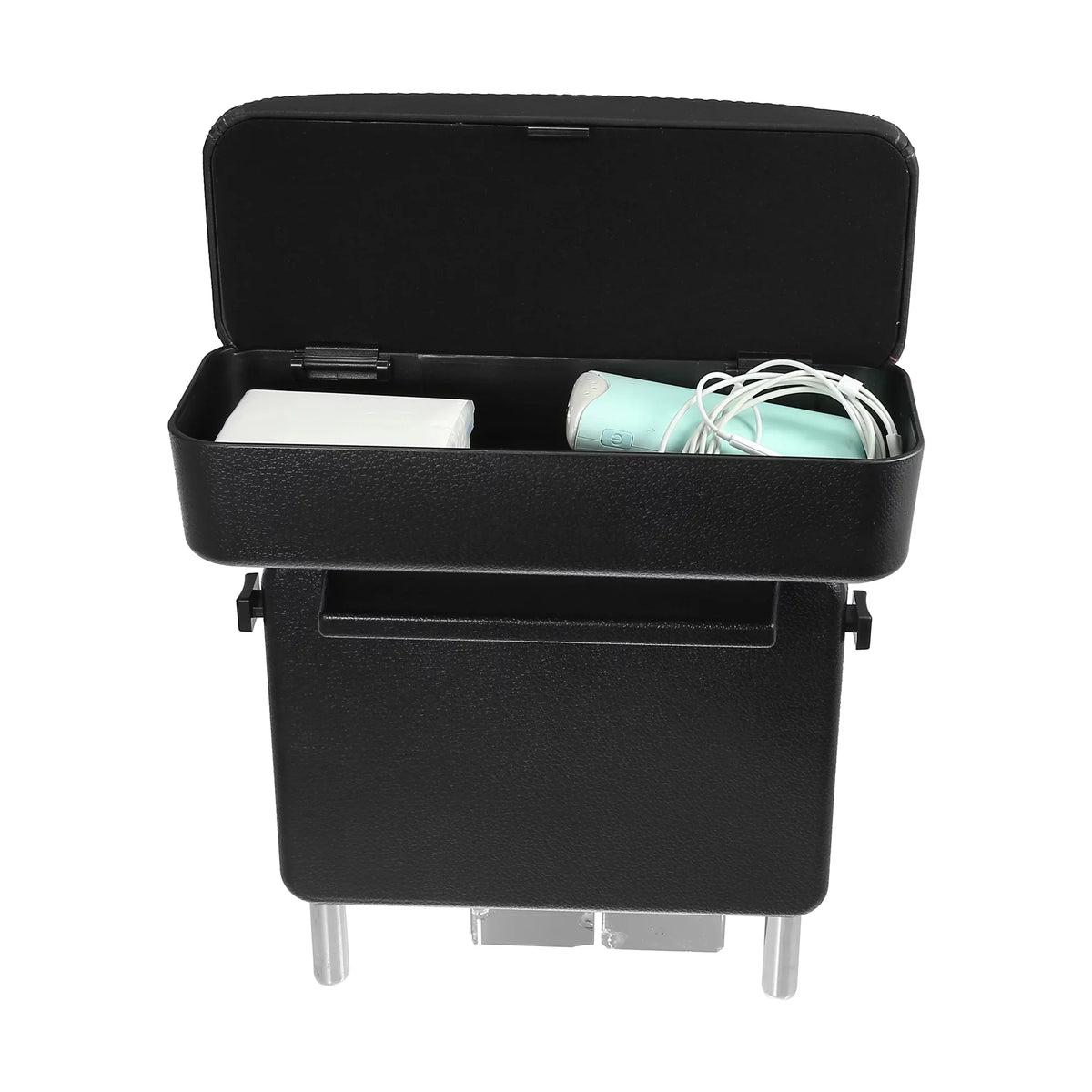 Car Center Armrest Extender Box Seat Gap Adjustable Armrest Storage Organizer Box Armrest Black PU Leather with Red Line