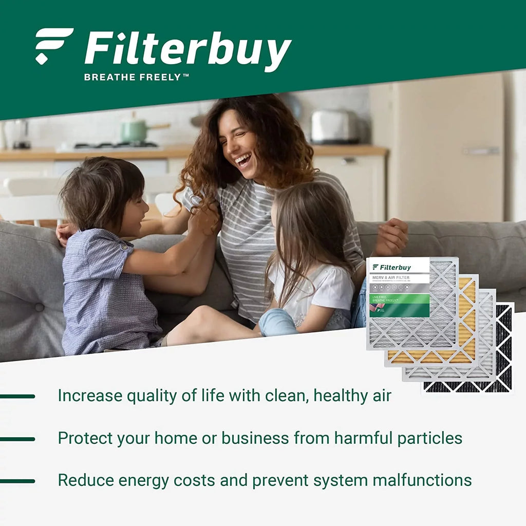 Filterbuy 20x25x4 MERV 8 Pleated HVAC AC Furnace Air Filters (3-Pack)