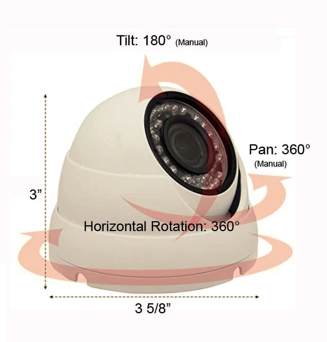 101AV Security Dome Camera 1080P 1920x1080 True Full-HD 4in1(HD-TVI, AHD, CVI, CVBS) 2.8mm Fixed Lens  2.4 Megapixel STARVIS IR Indoor Outdoor Camera WDR DayNight HomeOffice 12VDC (Charcoal)