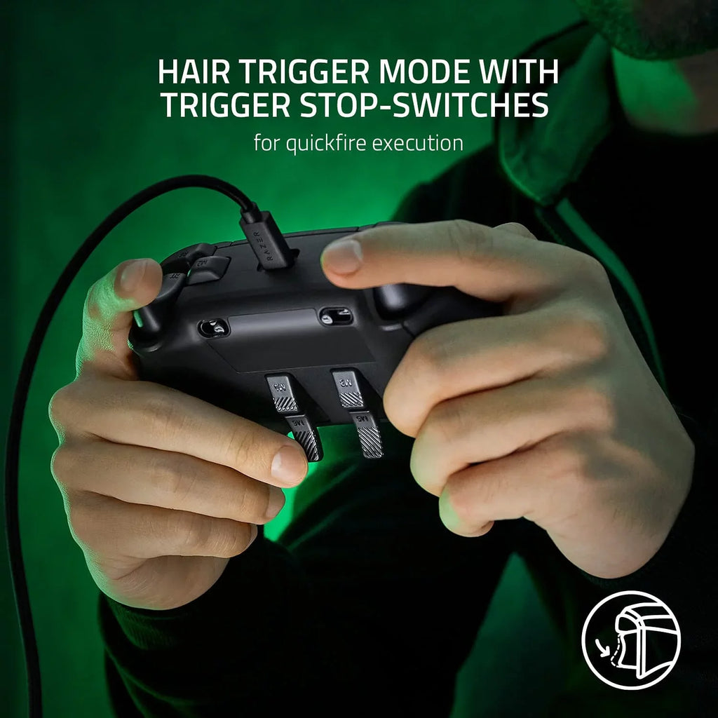 '- Wolverine V2 Wired Gaming Controller for Xbox Series X|S, Xbox One, PC with Remappable Front-Facing Buttons - Black With Cleaning Electric kit Bolt Axtion Bundle Like New