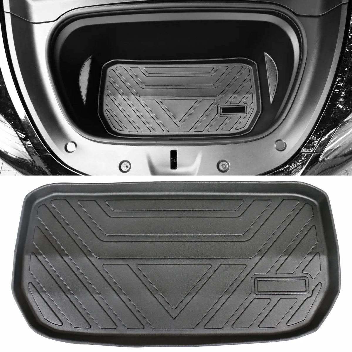 Ikon Motorsports Trunk Mats Cargo Liner appropriate with 2020-2023 Tesla Model Y Black TPE All elements Waterproof Anti-Slip Frunk Trunk Under Cargo Storage Liner Mat Interior Accessories 3PCS