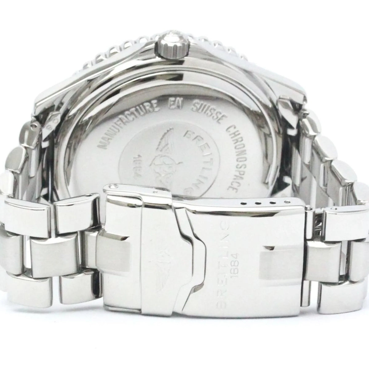 Pre-Owned Polished BREITLING Chronospace Steel Quartz Mens Watch A56012.1 BF563779 (Good)
