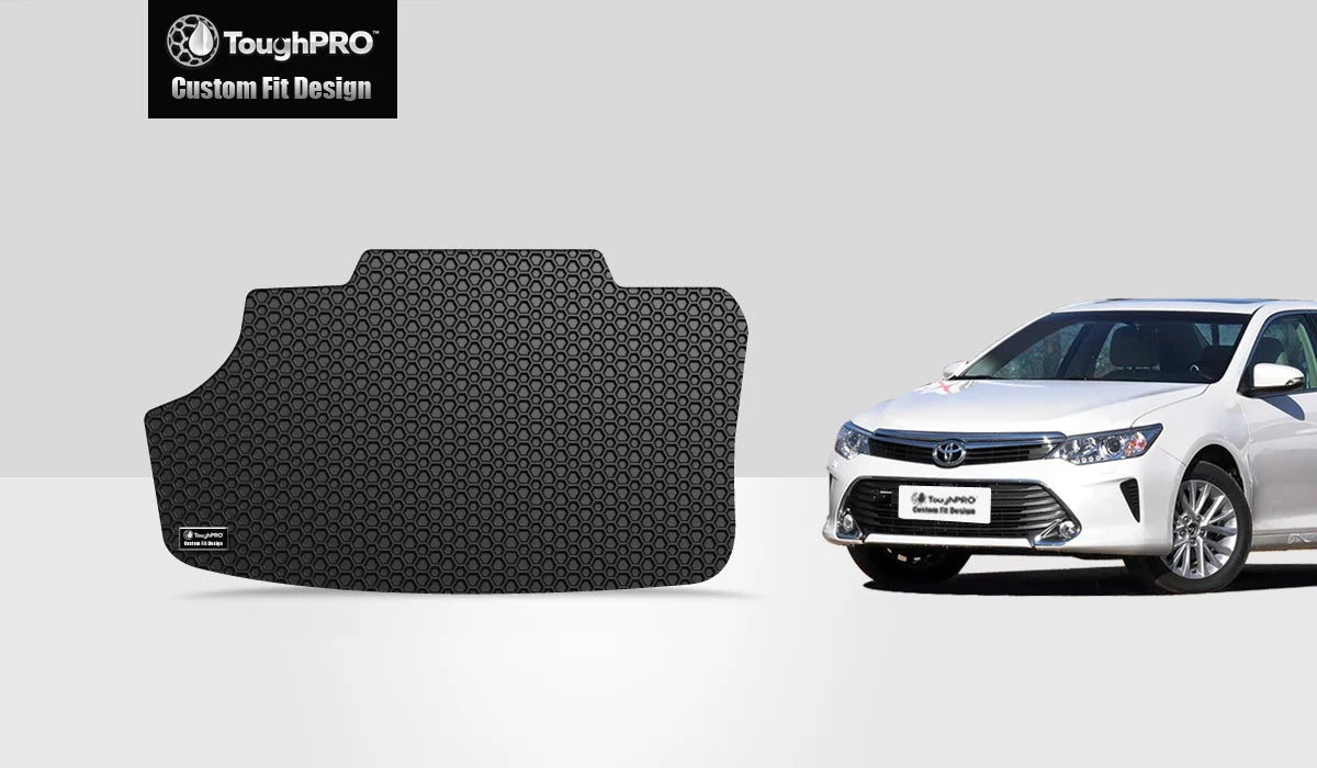 ToughPRO - Trunk Mat suitable with  Camry - All atmospheric conditions Heavy Duty (Made in USA) - Black Rubber - 2015