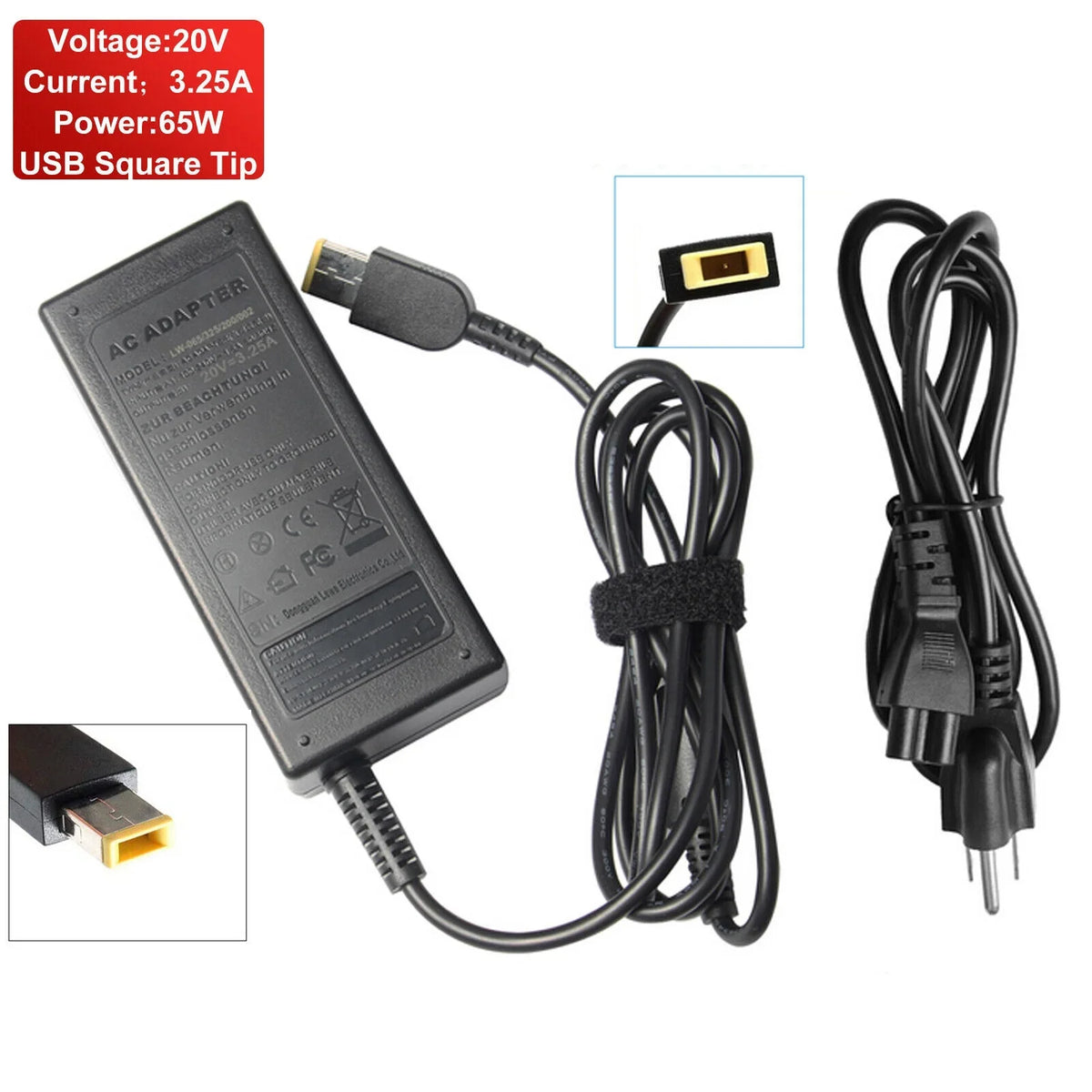 2 Pcs 65W AC Adapter Power Charger For  Thinkpad X240 X240S X300S T440S T450