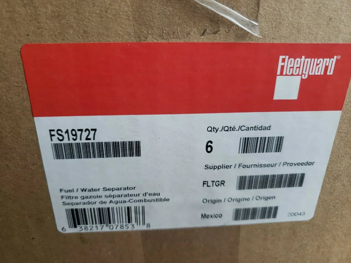 Genuine Fleetguard FS19727 Fuel/aqua Separator Free Shipping (Pack of 6)