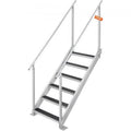 Adjustable Height. Vevor  500 lbs Load Aluminum Alloy 6-Steps Pontoon craft Dock Ladder with 43 to 51 in