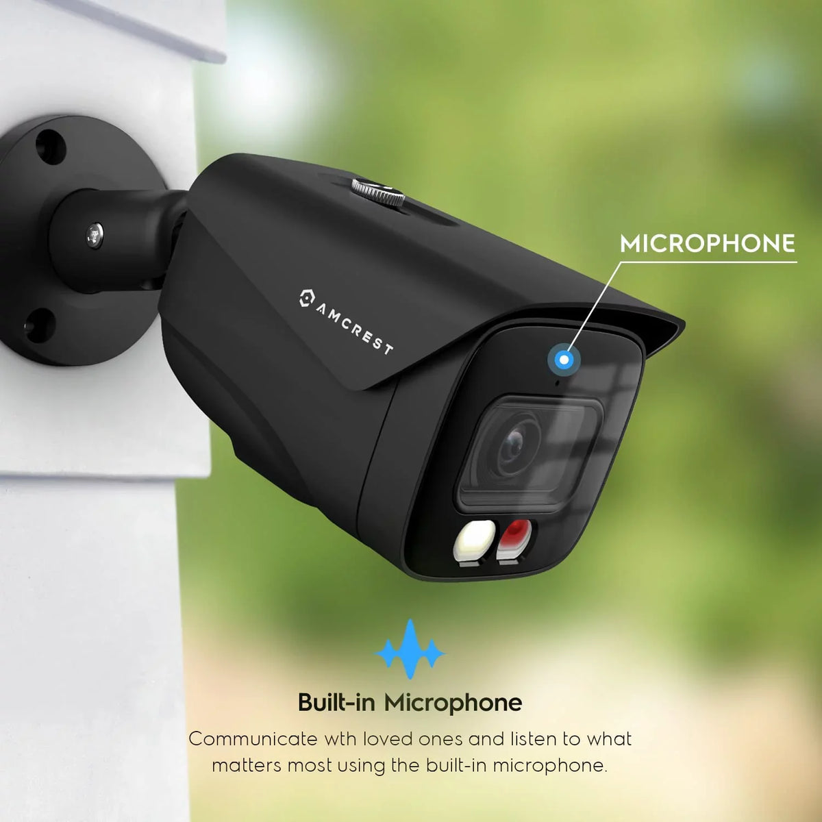 Amcrest 4K IP PoE AI Camera UltraHD 8MP Security Outdoor Camera, FOV 129°, 49ft Color Nightvision, Human & Vehicle Detection, IP67 Weatherproof, 4K (3840x2160) @15fps, Black, IP8M-2796EB-AI
