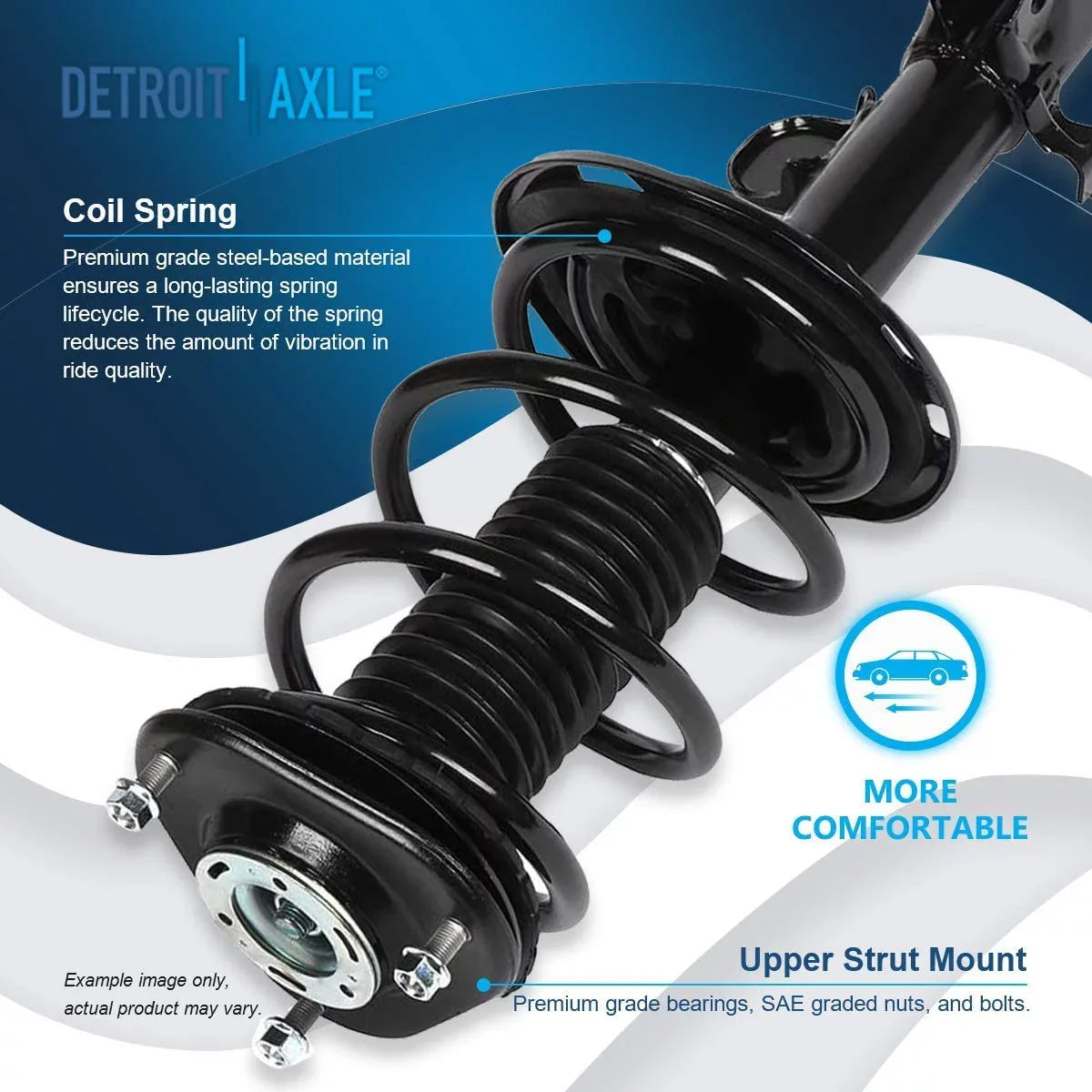 Detroit Axle - 16pc Suspension Kit for 3.5L 2006-2012  RAV4 2007 2008 2009 2010 2011, 2 Ready Struts, 2 Shocks, 2 Lower Control Arms & Ball Joints, 4 Tie Rods, 4 Sway Bar Links, 2 Boots