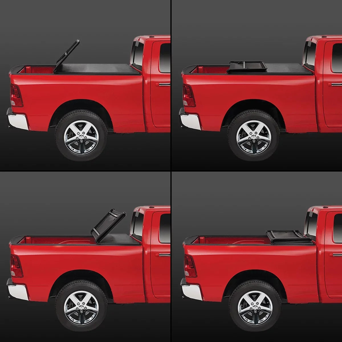 DNA Motoring TTC-TRISOFT-056 For 2007 to 2021  Tundra 5.5' Bed Fleetside Adjustable Tri -Fold Soft Top Trunk Tonneau wrap 20 19 18 17 16 15 14 13 12 11 10 09 08