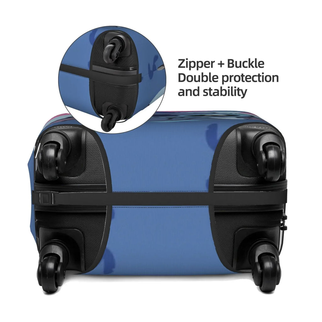 Stitch Heart Protective Suitcase protector Elastic Travel Luggage wrap Organizers Fits Large