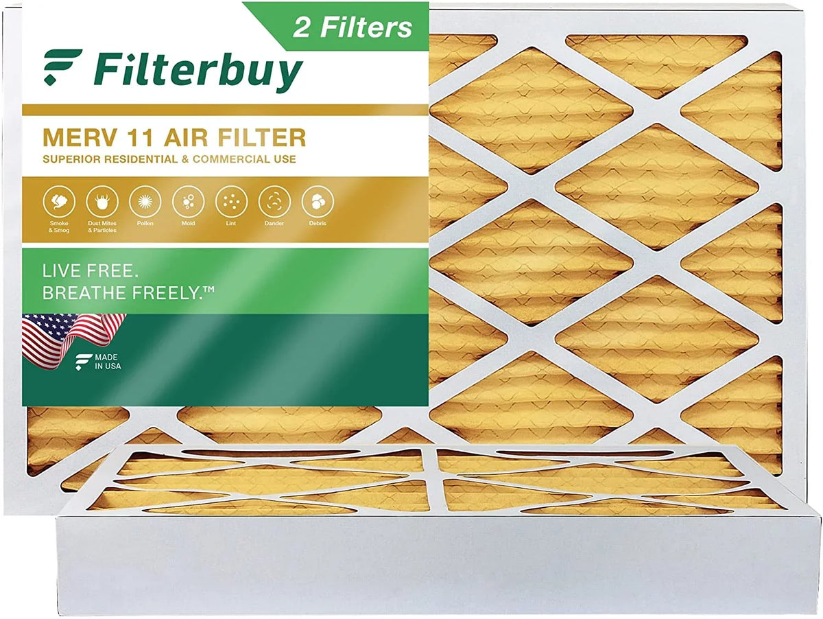 Filterbuy 12x24x4 MERV 11 Pleated HVAC AC Furnace Air Filters (2-Pack)