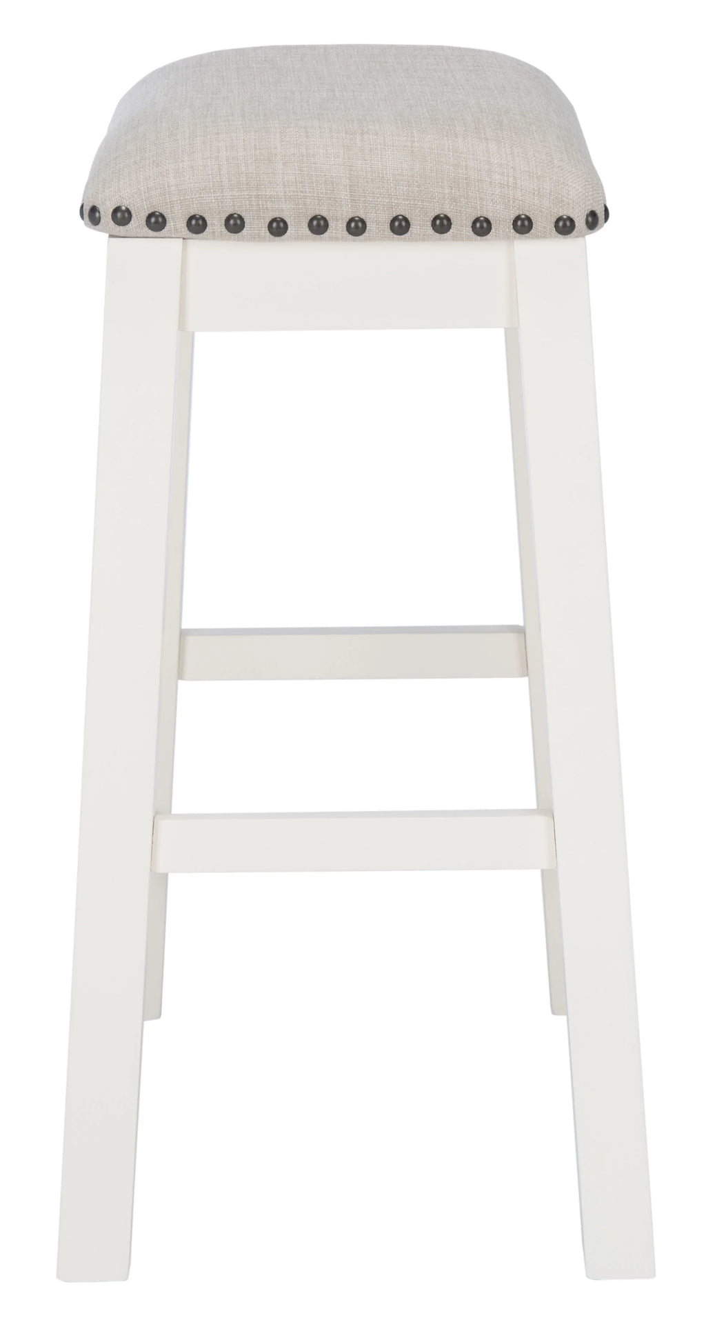 H). D x 25 in. W x 13 in. SAFAVIEH Aero Mid-Century Counter Stool, White, Set of 2 (18.8 in