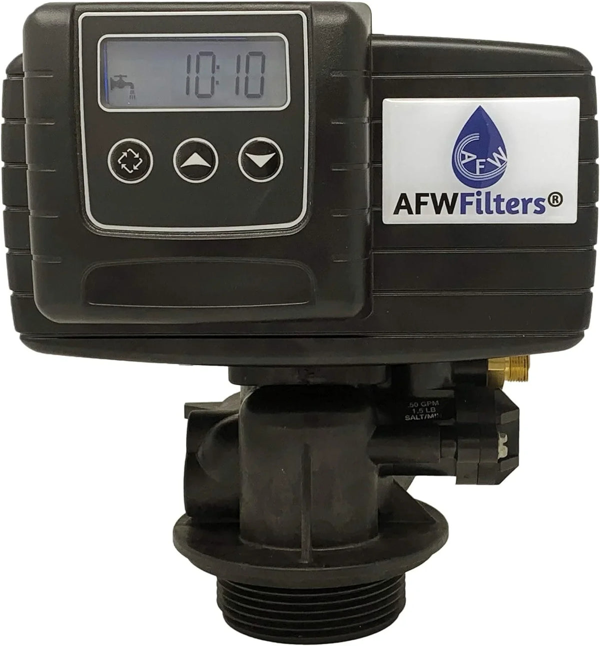 AFWFilters 2 cubic Foot 64k Whole Home Iron Pro moisture Softener with Fine Mesh Resin, 1" Plastic MNPT Connection, and Blue Tanks