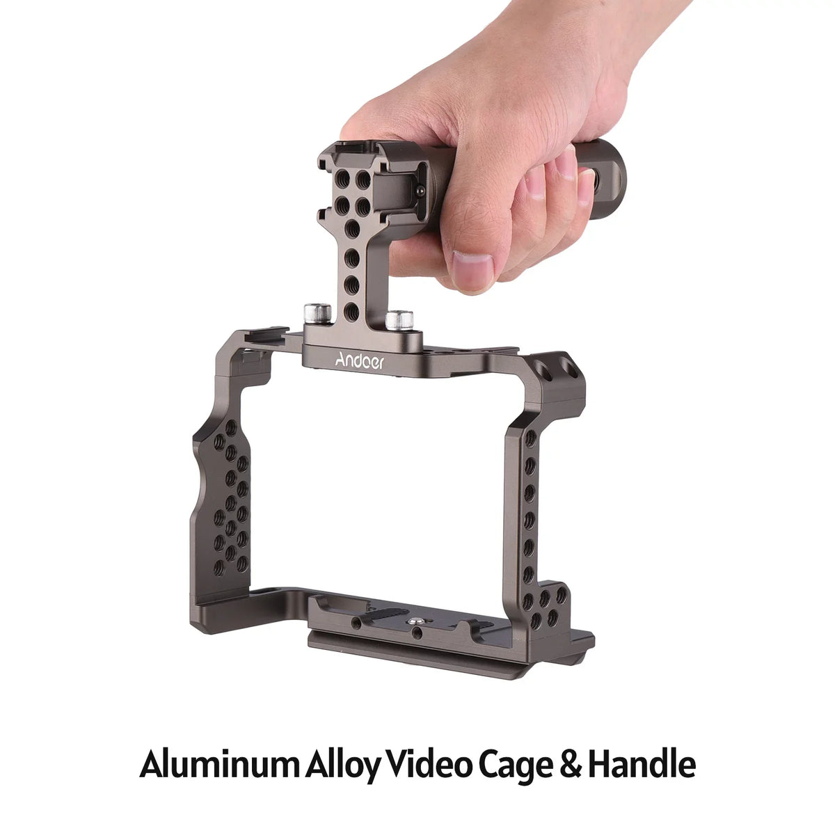 Andoer Aluminum Alloy Camera Cage Kit with Video Rig Handle Grip Replacement for  A7R III/ A7 II/ A7III