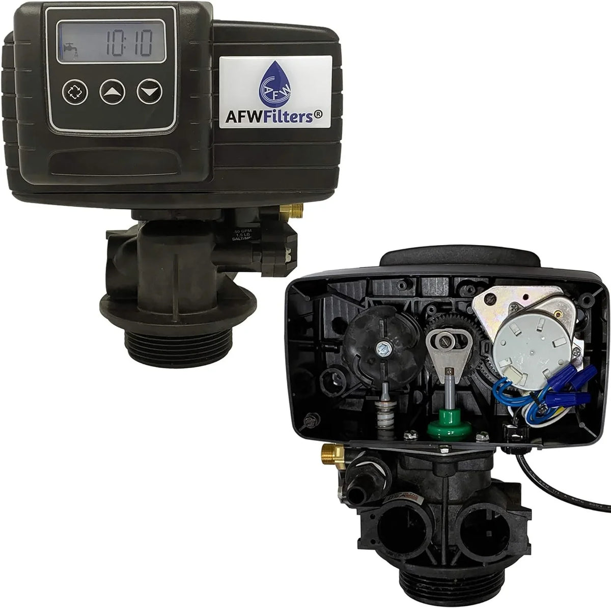 AFWFilters 2 cubic Foot 64k Whole Home Iron Pro moisture Softener with Fine Mesh Resin, 1" Plastic MNPT Connection, and Blue Tanks