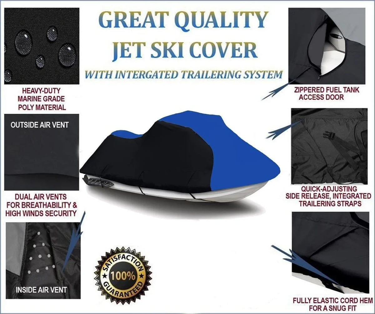 BLACK / BLUE HEAVY-DUTY, PWC 600D JET SKI shield matching for Yamaha Wave Runner GP760 1997 1998 1999 2000 2 Seater