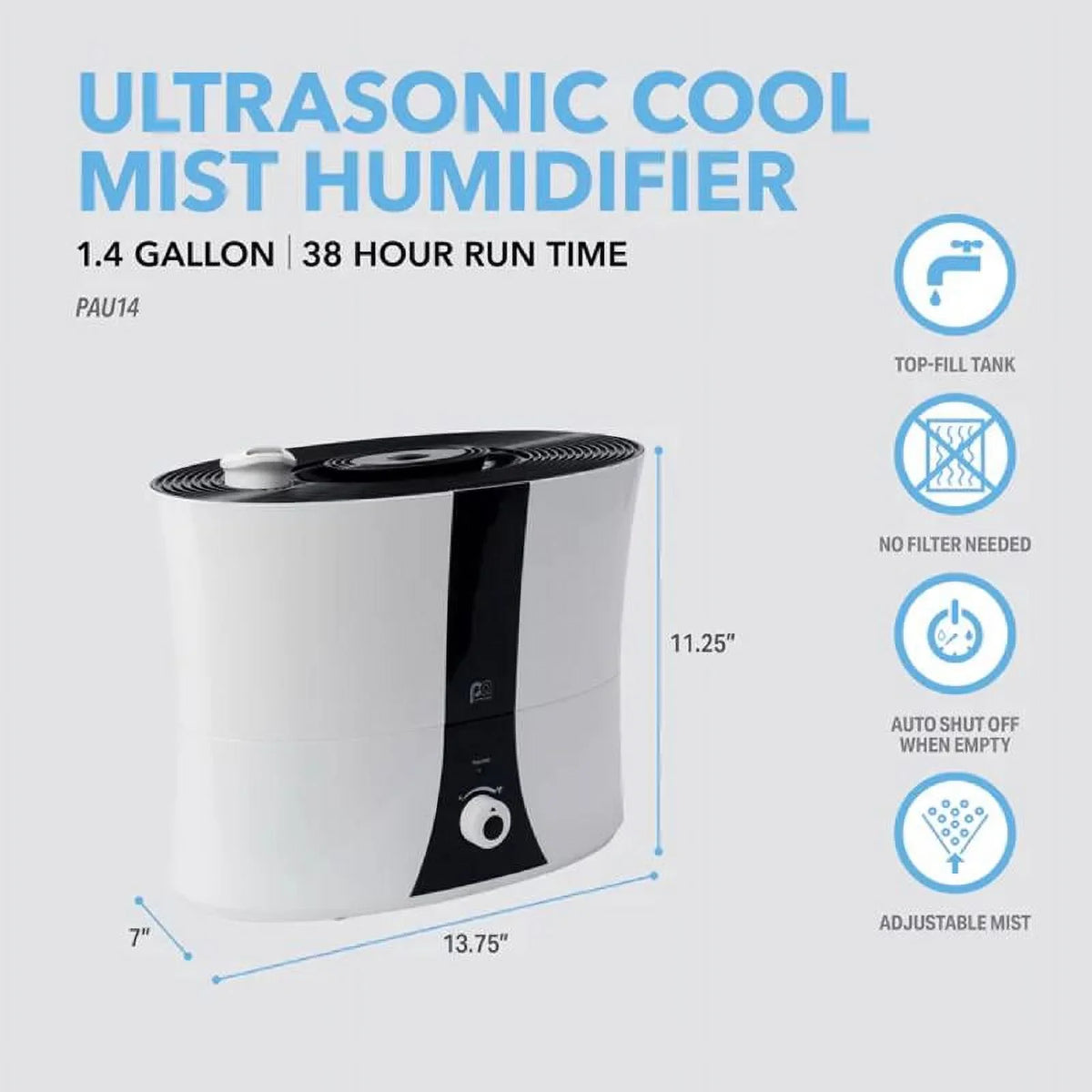 Perfect Aire Tabletop Mist Humidifier PAU14