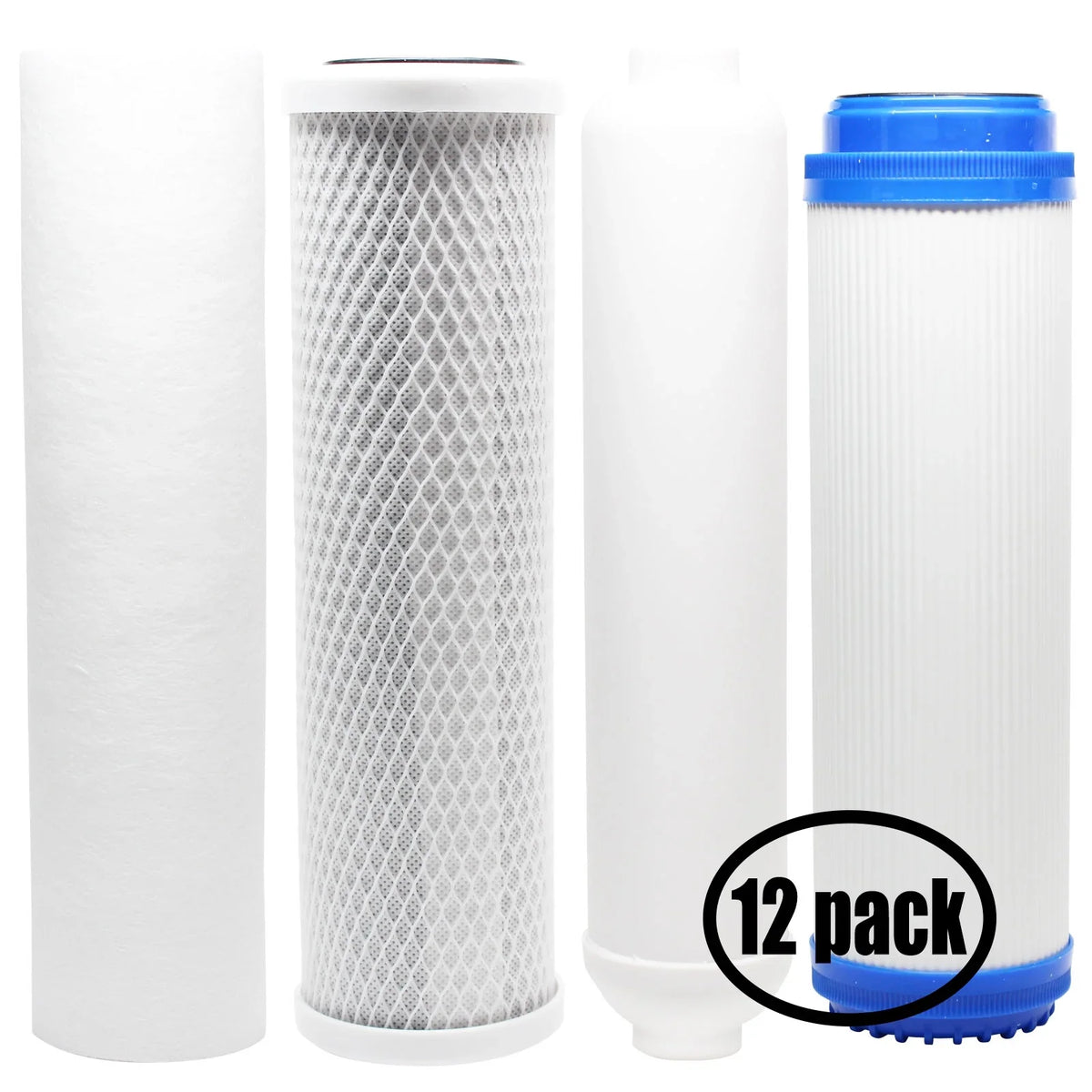 12-Pack Replacement for Filter Kit for Expres moisture RO5MXG RO System - Includes Carbon Block Filter, PP Sediment Filter, GAC Filter & Inline Filter Cartridge - Denali Pure Brand