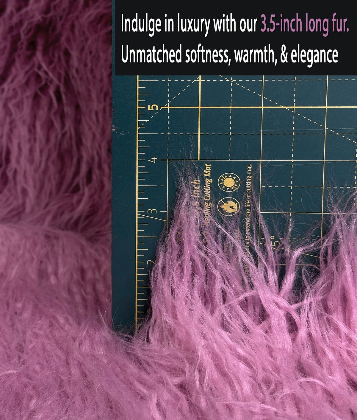 Faux Fake CURLY Yak FUR 3.5" LONG Pile Japanese Fire Retardant Yarn 2.3oz Per Yard / Craft, Sewing Cosplay 58" Wide Sold by Continuous Yard (Dusty Rose)