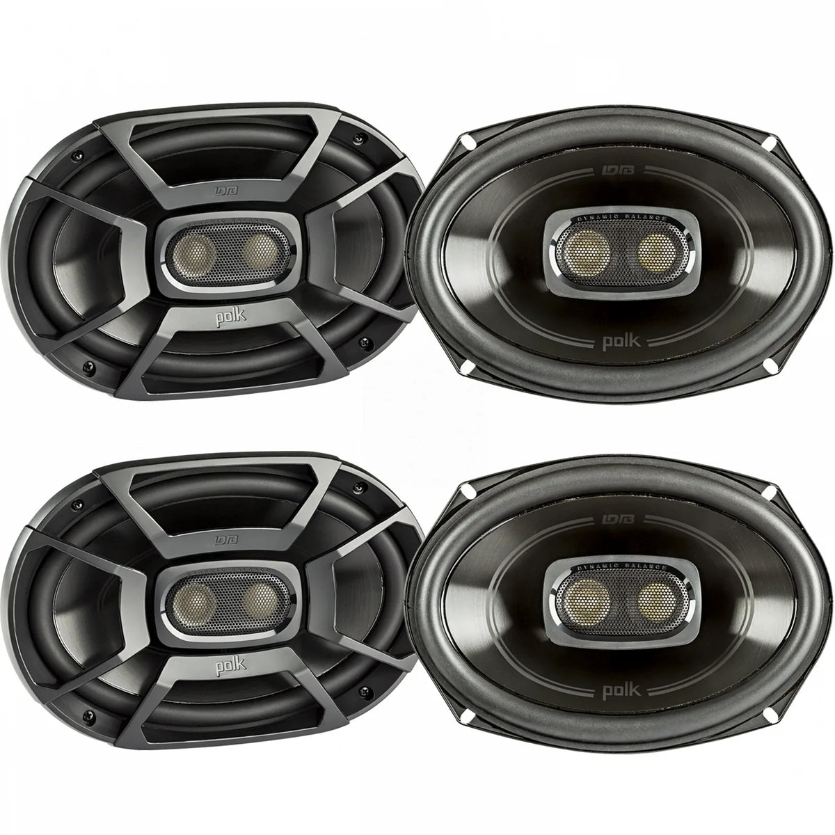 2 Pairs (QTY 4) of Polk DB692 6x9" 450W 3-Way Car vessel Coaxial Stereo Audio Marine Speakers