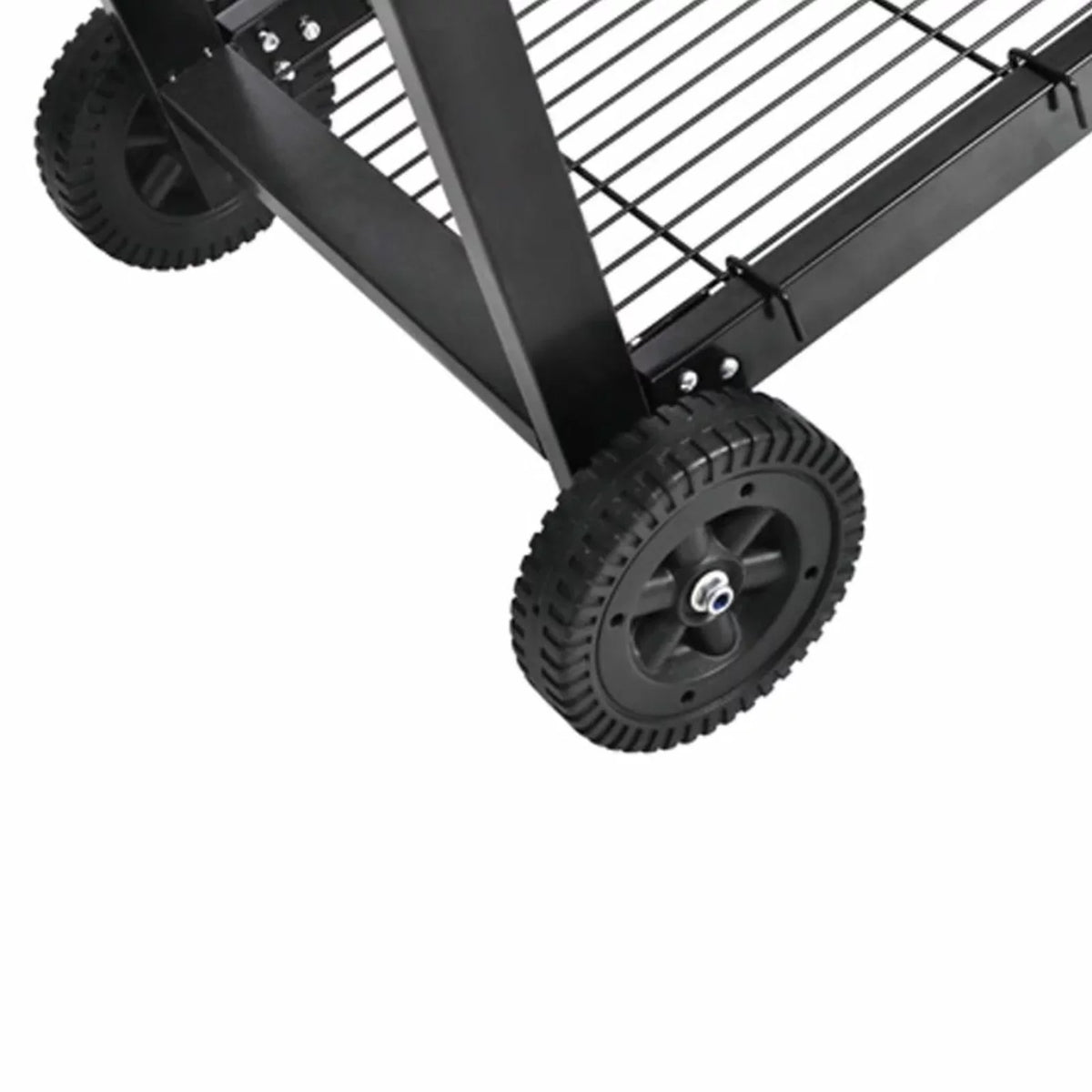 moobody Charcoal BBQ Stand with Lower Shelf and Wheels Steel Barbecue Grill Black for Camping Cooking, Grilling, Smoking, Picnic, Hiking, Party, Garden, Patio 39.4 Inch Length