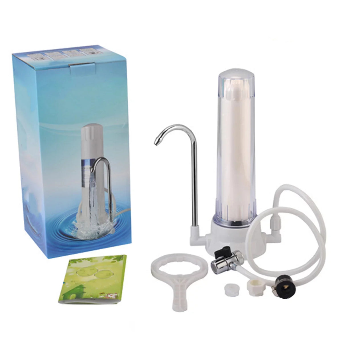 Countertop Faucet aqua Filter System with Ceramic Cartridge - Reduces Fluoride and Chlorine in Hard aqua, Easy to Install for Home Kitchen and Bathroom Use